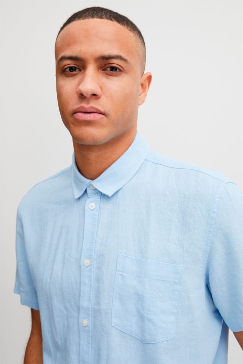 Solid Allan SS Linen Hemd Chambray Blue