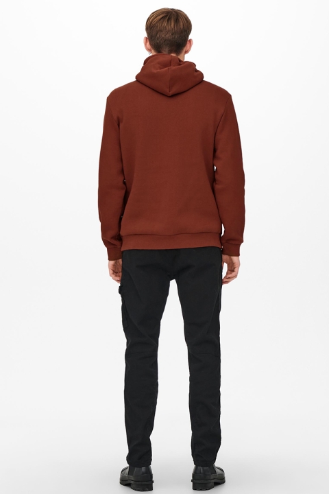 ONLY & SONS ONSCERES LIFE HOODIE SWEAT NOOS Burnt Henna