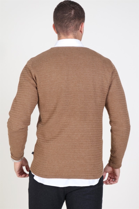 Clean Cut Aberdeen Crew Neck Stricken Warm Sand Melange