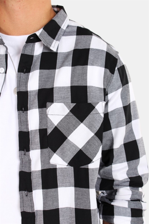 URBAN CLASSICS Checked Flanell Hemd Black/White