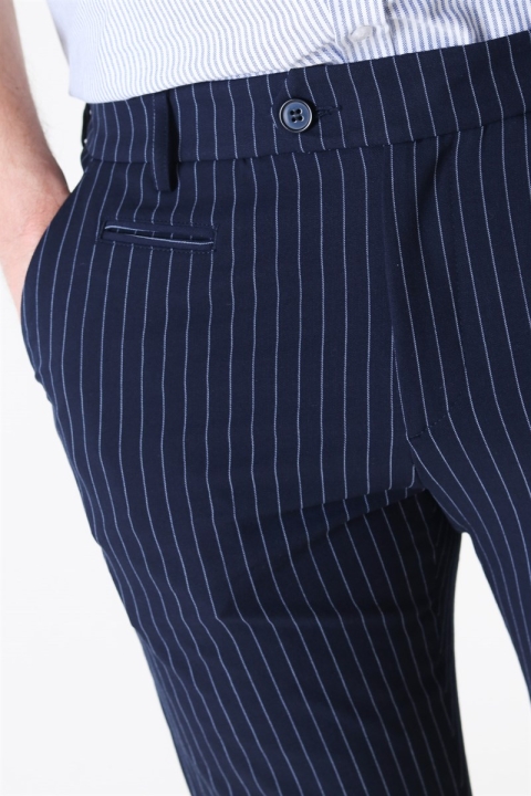Les Deux Como Light Pinstripe Anzug Pants D.Navy/Provincial blue