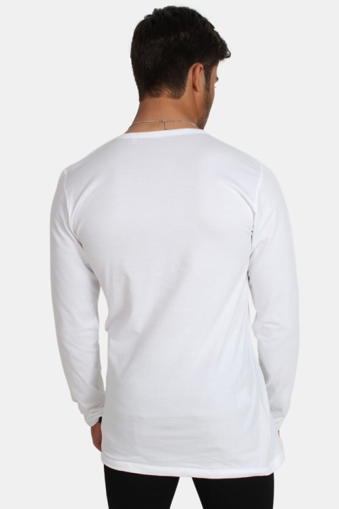 Basic Brand Placket LS T-Hemd White