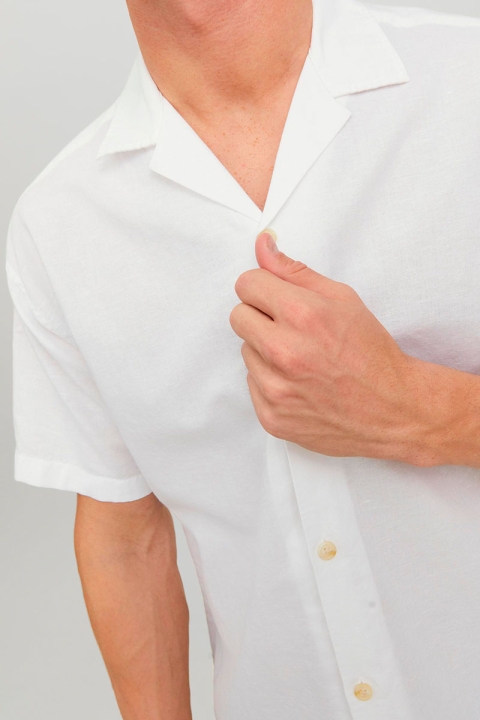 Jack & Jones Summer Linen Resort Hemd SS White