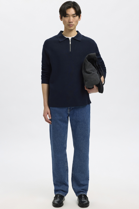 Selected Ben Kori Straight Fit Jeans Medium Blue Denim