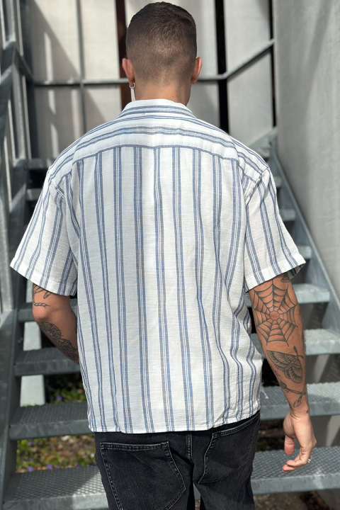 Jack & Jones Enzo Stripe Resort Hemd SS White