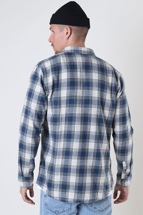 Kronstadt Dean Flannel check Hemd Grey / Blue