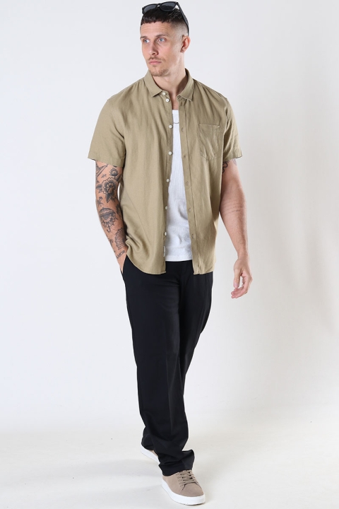 Solid Allan SS Linen Hemd Sand