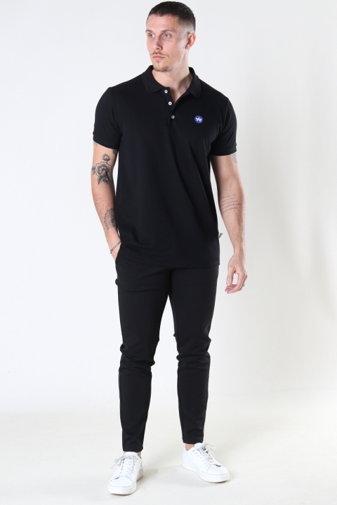 Kronstadt Albert Recycled cotton polo Black