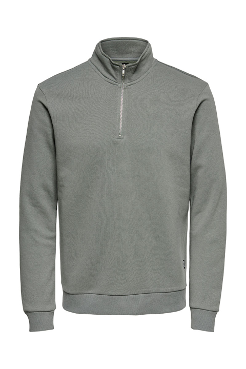 ONLY & SONS Ceres Half Zip Sweat Castor Gray