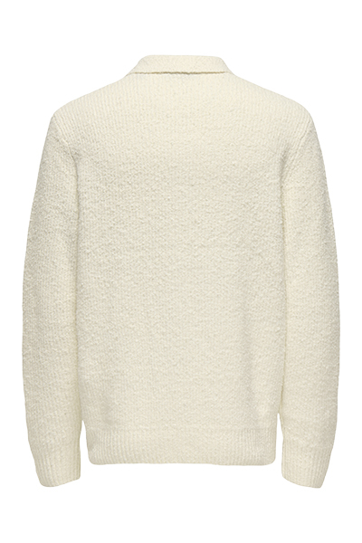 ONLY & SONS Dale Relaxed Fit Polo Knit Gardenia