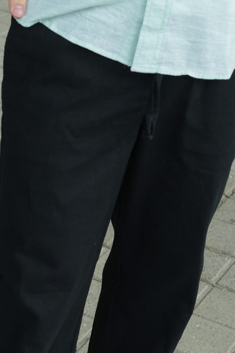 ONLY & SONS Sinus Loose Cotton Linen Pants Black