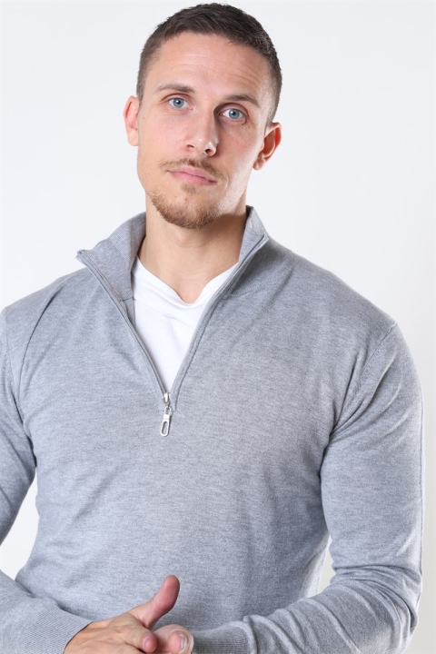 Jeff Argento Half Zip Stricken Light Grey Mix