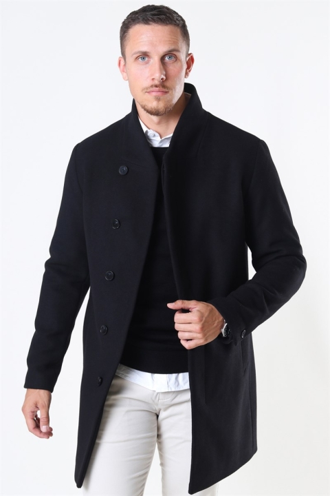 Jack & Jones COLLUM WOOL COAT Black