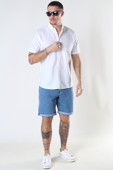 Clean Cut Copenhagen Cotton / Linnen Hemd S/S White