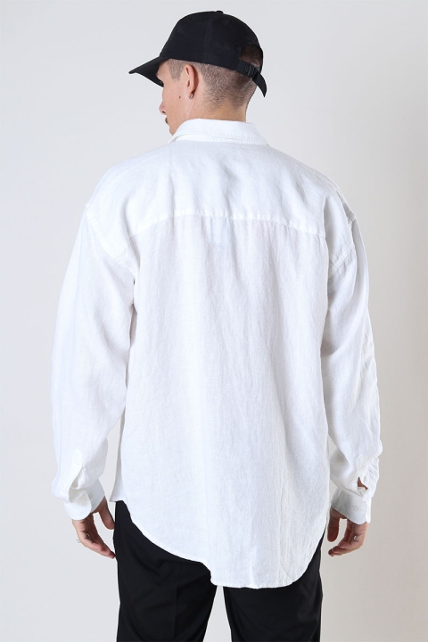 Woodbird Stoll Linen Hemd Off White