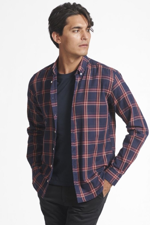 Les Deux Boswell Hemd Dark Navy Check