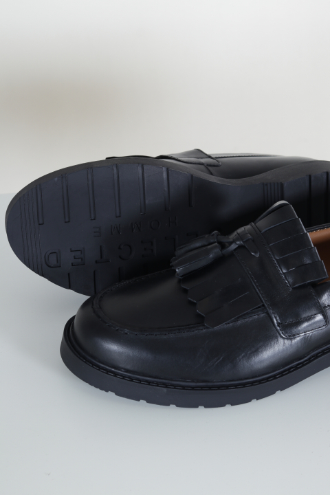 Selected Tim Leather Kiltie Loafer Black