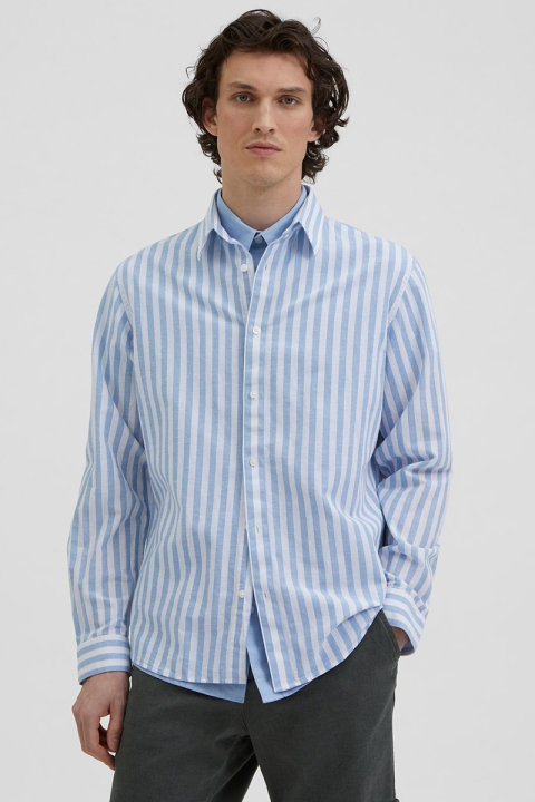Selected SLHREGNEW-LINEN Hemd LS CLASSIC W Allure Stripes