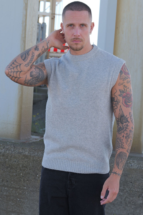 Jack & Jones Soho Ollie Knit Vest Light Grey Melange