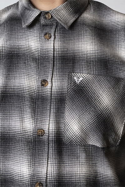 Fat Moose Forest flannel Hemd Mid grey/Light grey 001
