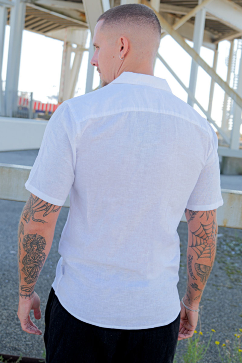 ONLY & SONS Caiden SS Resort Linen Hemd White