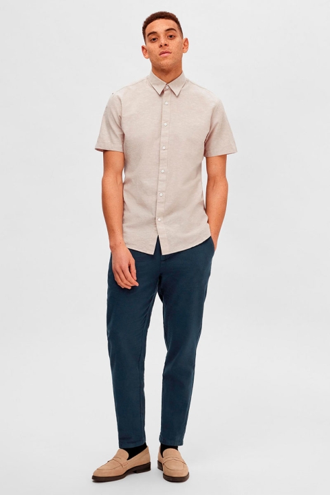 Selected SLHSLIMNEW-LINEN Hemd SS CLASSIC Kelp