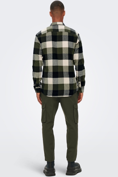 ONLY & SONS GUDMUND LS CHECK Hemd Forest Night