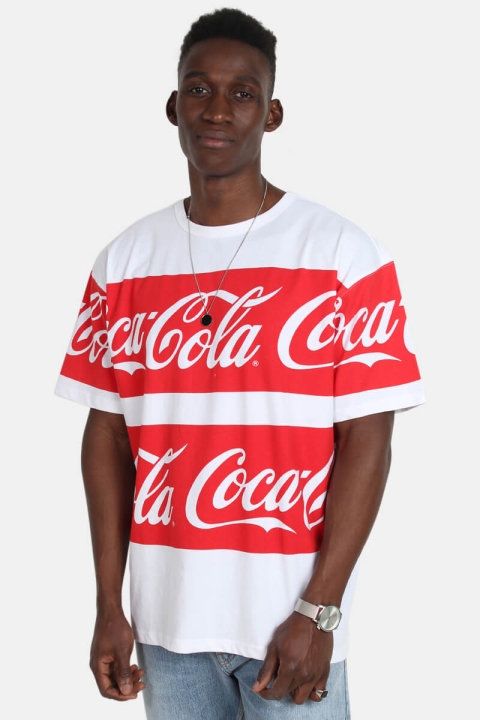 Mister Tee Merchcode Coca Cola Stripe Oversized T-Hemd White