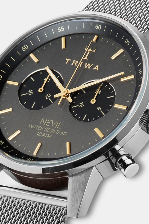 Triwa Smoky Nevil Uhr Steel Mesh