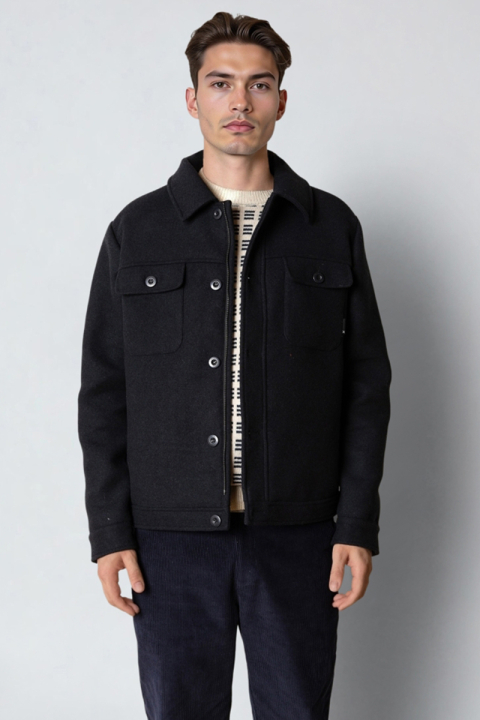 Clean Cut Copenhagen Luke wool jacket Dark Navy
