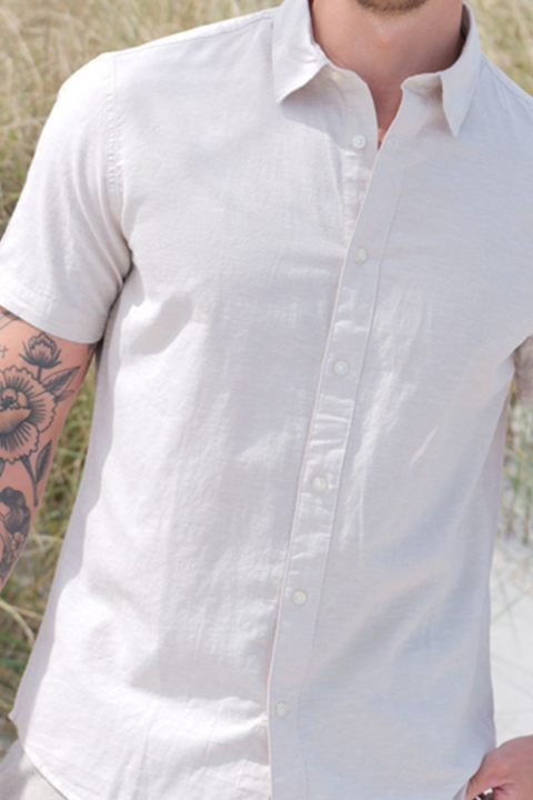Selected Regular New Linen Hemd SS Pure Cashmere