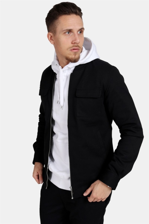 Clean Cut Pocket Jersey Jacke Black