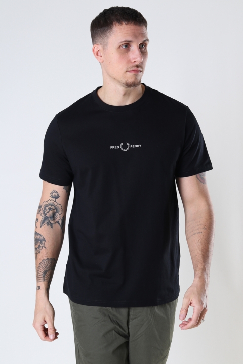 Fred Perry EMBROIDERED T-Hemd 102 Black