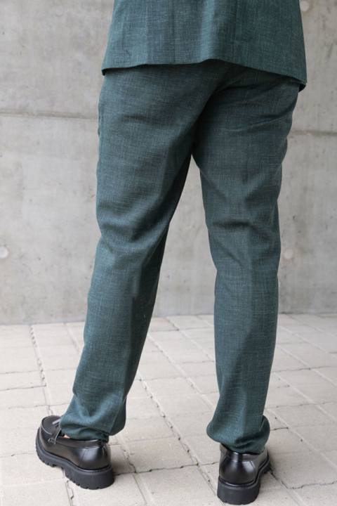 Selected Slim Oasis Linen Pants Dark Green