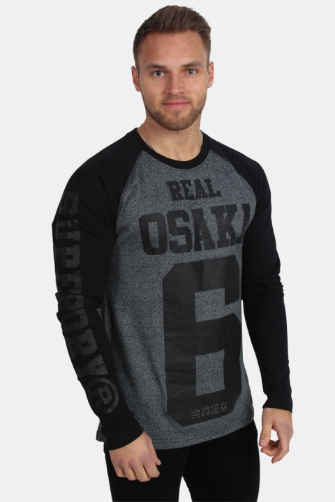 Superdry Real Osaka 6 L/S Raglan T-Hemd Black