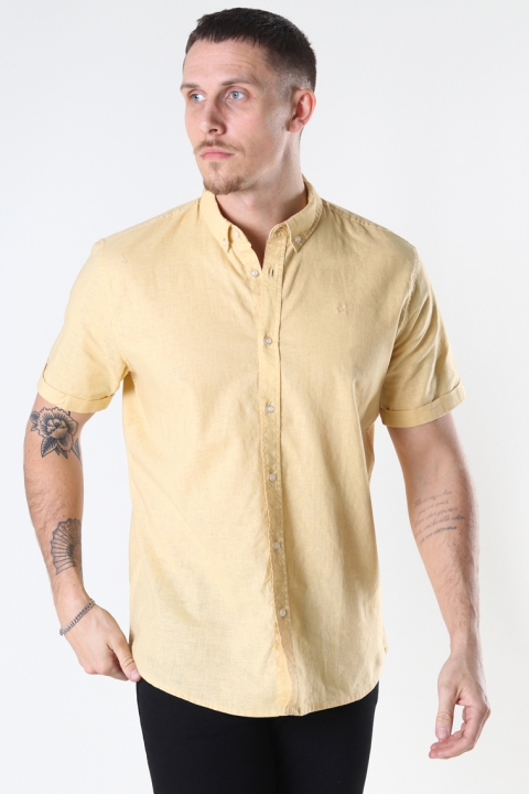 Clean Cut Copenhagen Cotton / Linnen Hemd S/S Pastel Yellow