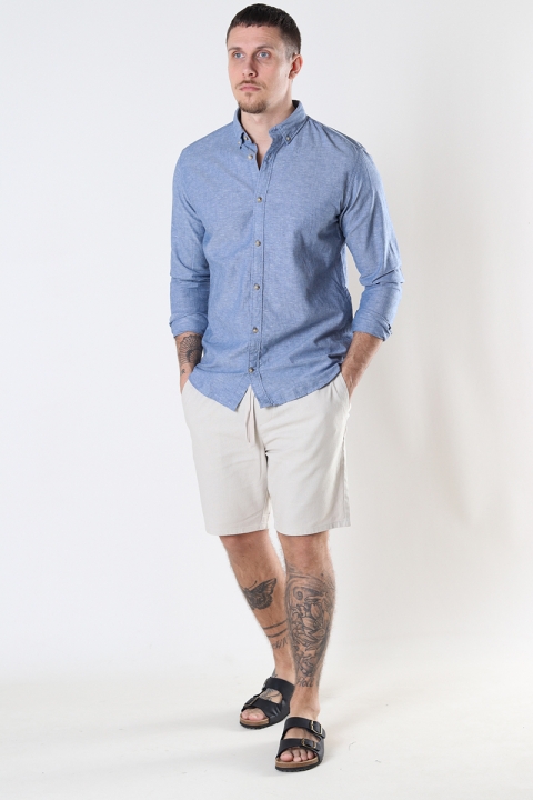 Jack & Jones Summer Linen Hemd LS Faded Denim