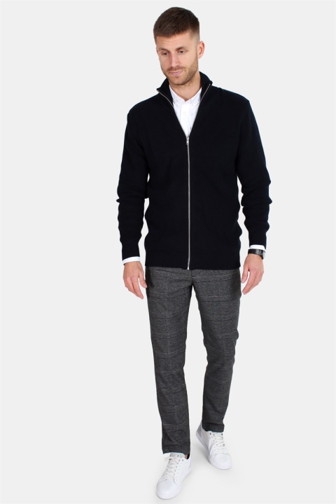 Clean Cut Osin Zip Cardigan Stricken Navy