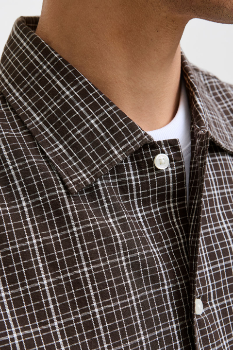 Jack & Jones Austin Loose Fit Check Hemd Chocolate Torte