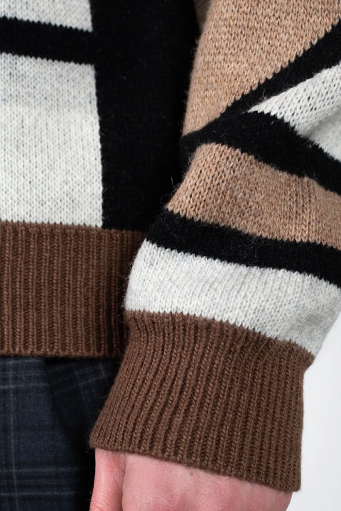 Clean Cut Copenhagen Jones O-Neck Knit Brown Mix