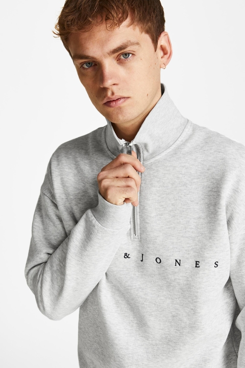 Jack & Jones JORCOPENHAGEN SWEAT QUARTER ZIP SN White Melange