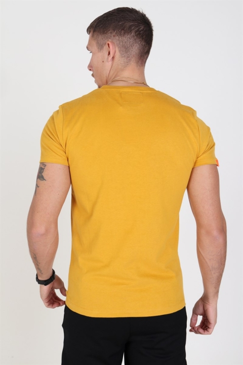 Superdry Orange Label Embroidery T-Hemd Ochre Gold