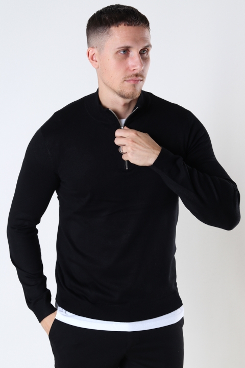 ONLY & SONS WYLER LIFE HALF ZIP KNIT Black