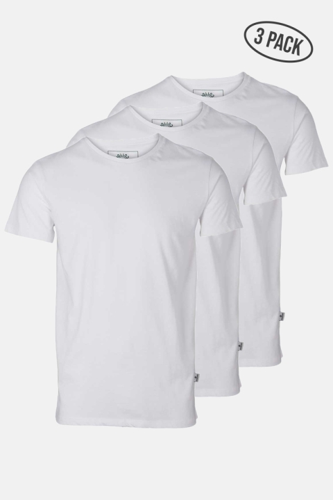 Kronstadt Elon Recycled cotton 3-pack t-Hemd White/White/White