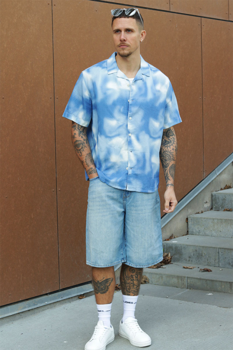 ONLY & SONS Carl Ballloon Fit Shorts Light Blue Denim