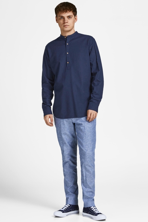 Jack & Jones JPRBLASUMMER HALF PLACKET Hemd L/S SN Navy Blazer