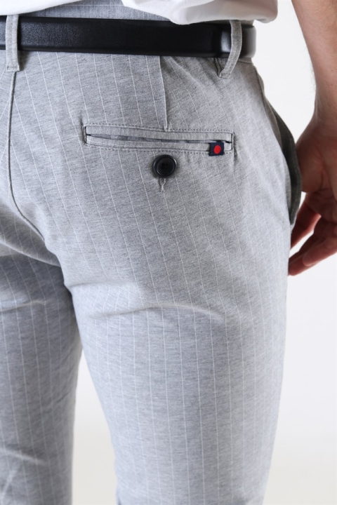 Denim Project Ponte Roma Plain Light Grey Melange/White Pin