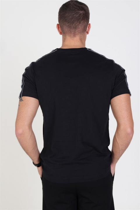Champion Stripe C Logo Crewneck T-Hemd Black