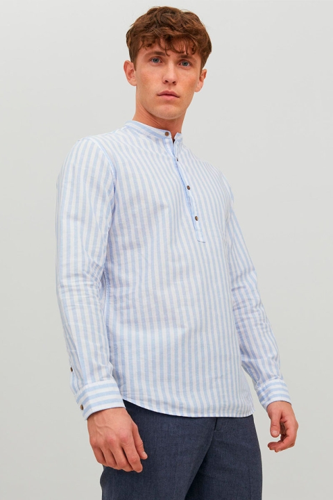 Jack & Jones JPRBLASUMMER HALF PLACKET Hemd L/S SN Cashmere Blue