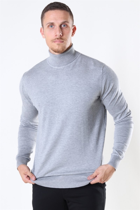 Jeff Potter Turtleneck Strik Light Grey Mix